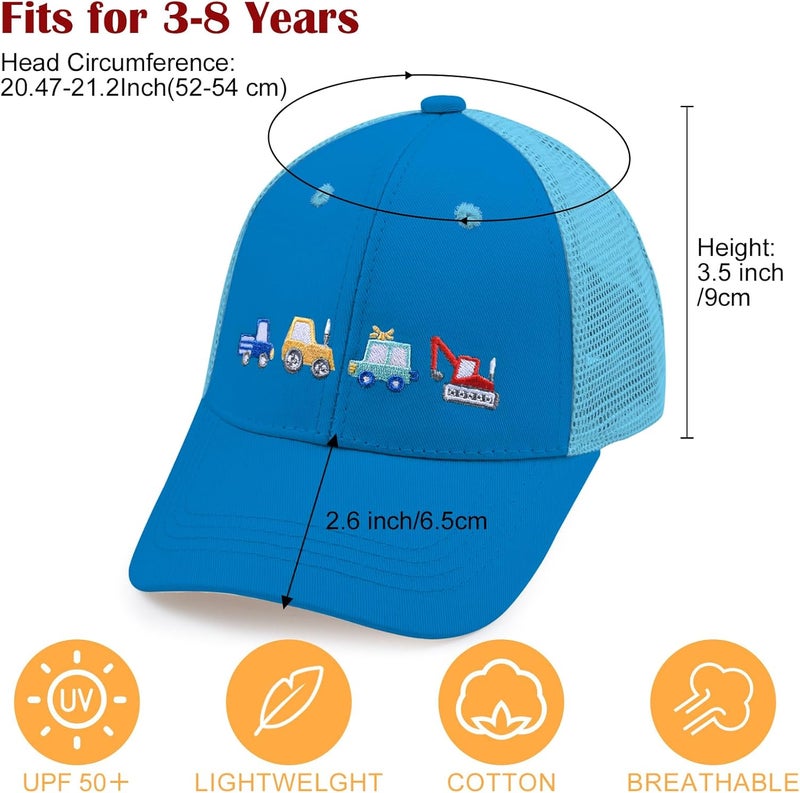 EDCYF Kids Boys Girls Embroidered Baseball Caps Baby Sun hat Toddler Dinosaur Trucker Hats Summer Hats（3-8years - Image 5